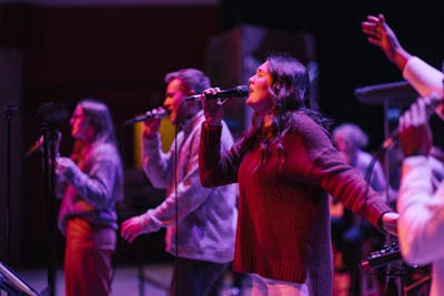 Girl leading worship