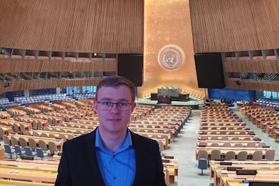 Kaleb Miller '26 is an intern with the United States Mission to the United Nations in New York City. 