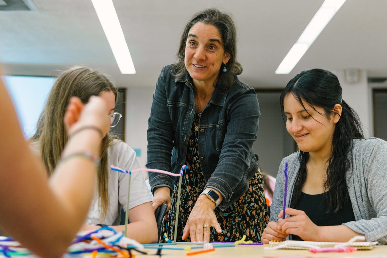 Education professor and student