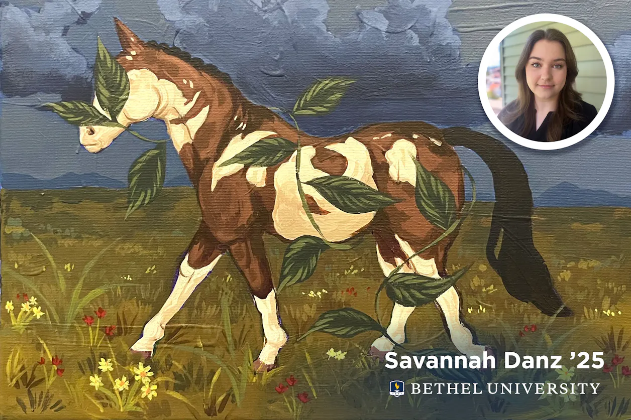 Graphic design major Savannah Danz '25 sold her artwork through Bethel's new art studio and gallery in Northeast Minneapolis at the recent Art-a-Whirl, the largest open artist studio tour in the country. 