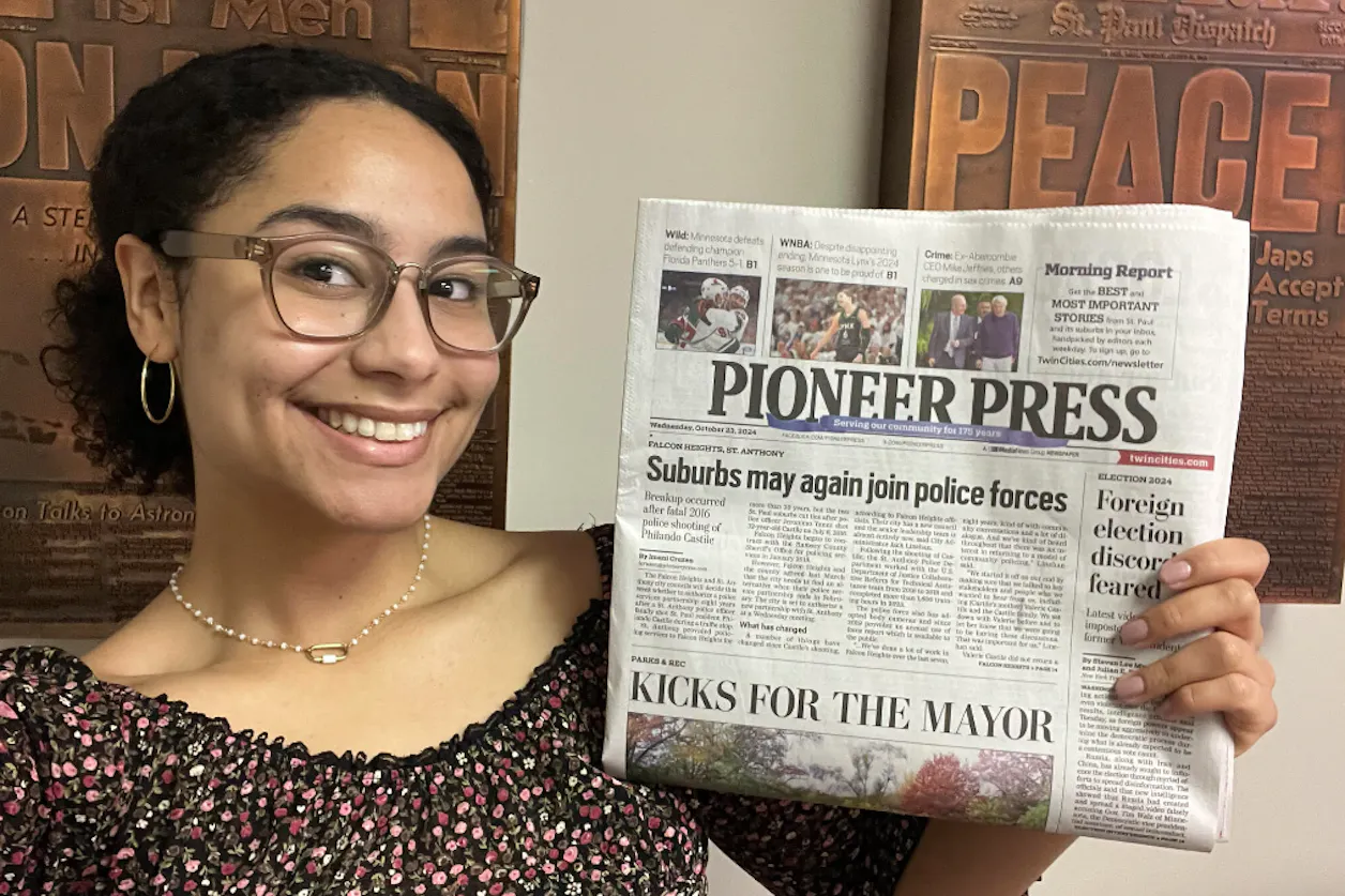 Talia McWright's internship at the St. Paul Pioneer Press turned into a full-time job. 