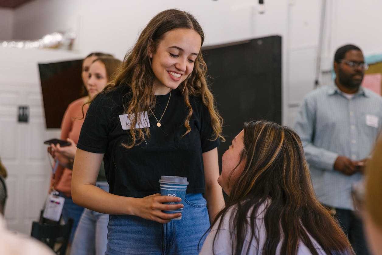 social work students interacting