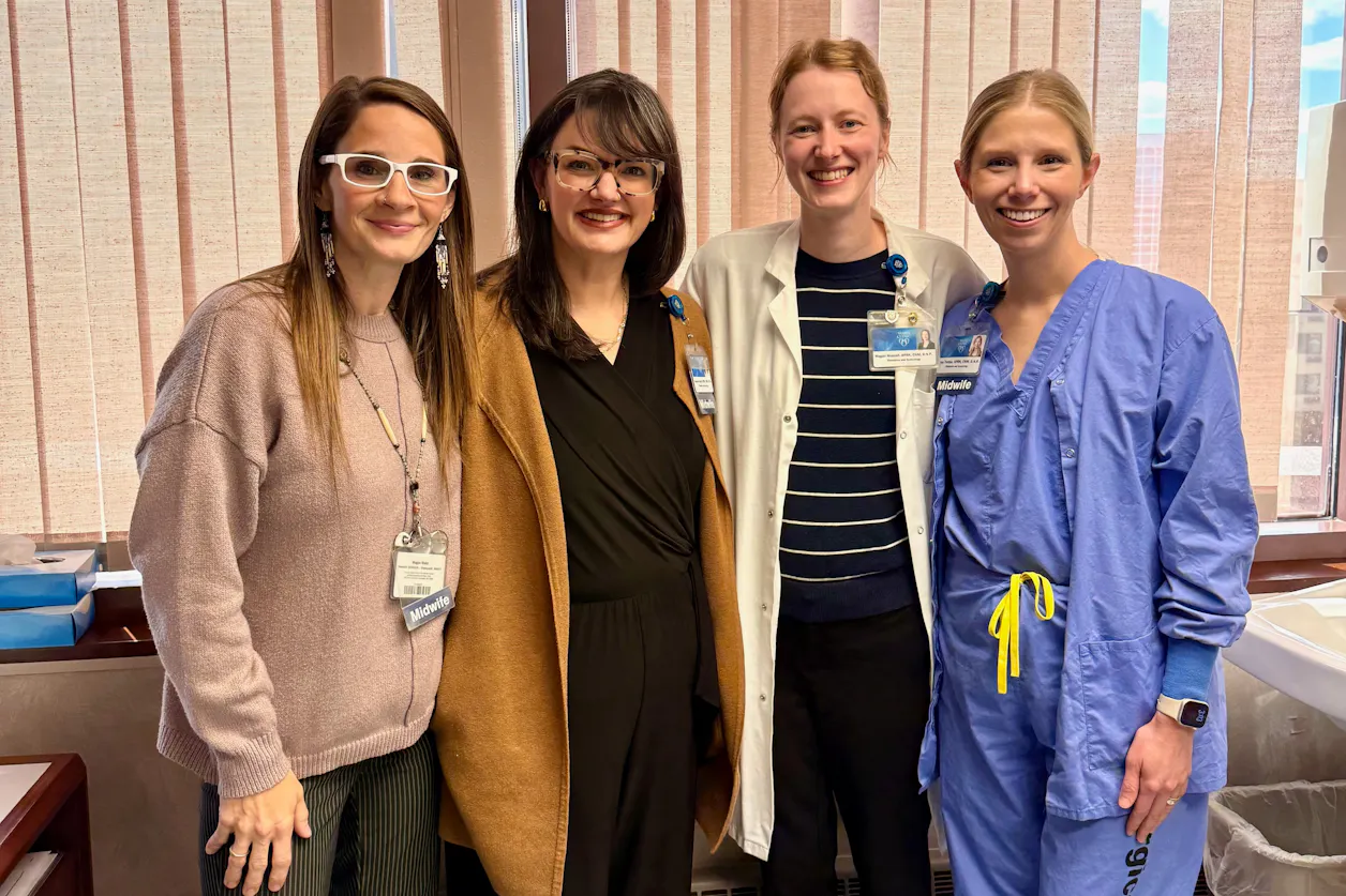 Smith (second from left) with her team of early pregnancy care midwives at Mayo Clinic