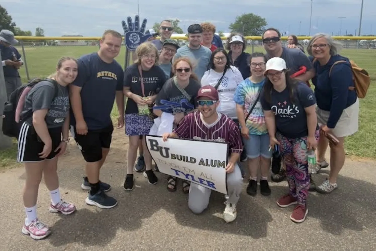 A group of alumni from Bethel's BUILD program attended the Special Olympics together to cheer on their friends. 