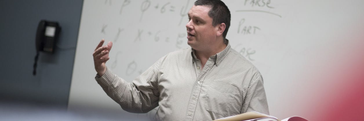 Seminary professor teaching in the classroom