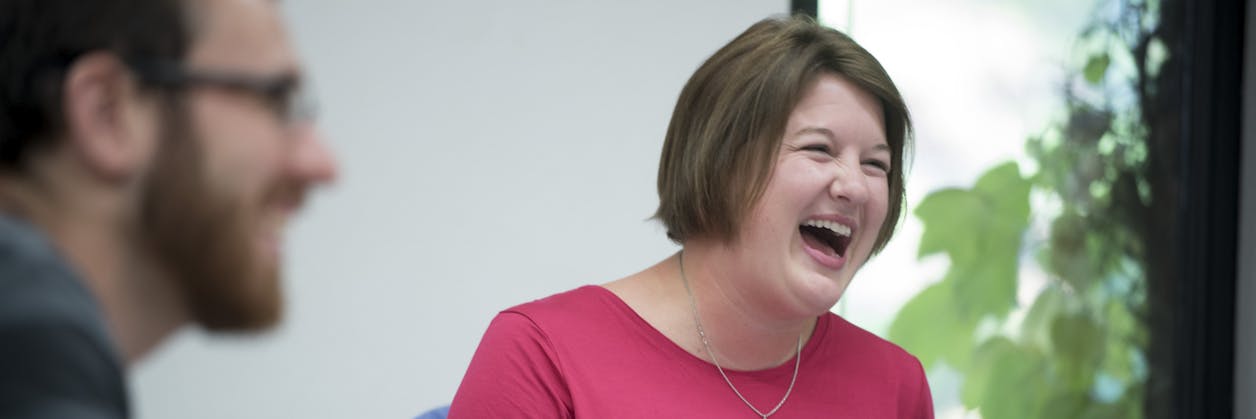 Students smiling in class