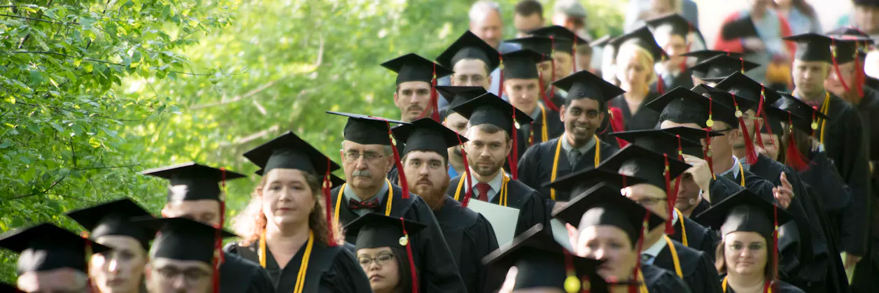 Students graduate from Bethel Seminary.