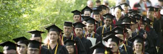 Students graduate from Bethel Seminary.