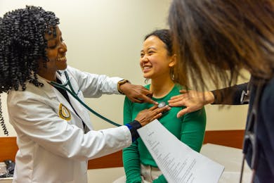 Nursing students in lab