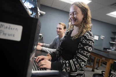 Working on a computer