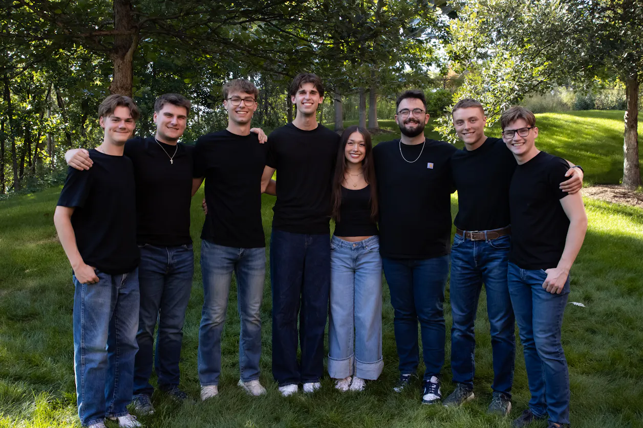 The group of students making up the 2026-27 Student Council stand outside posing for a group picture.